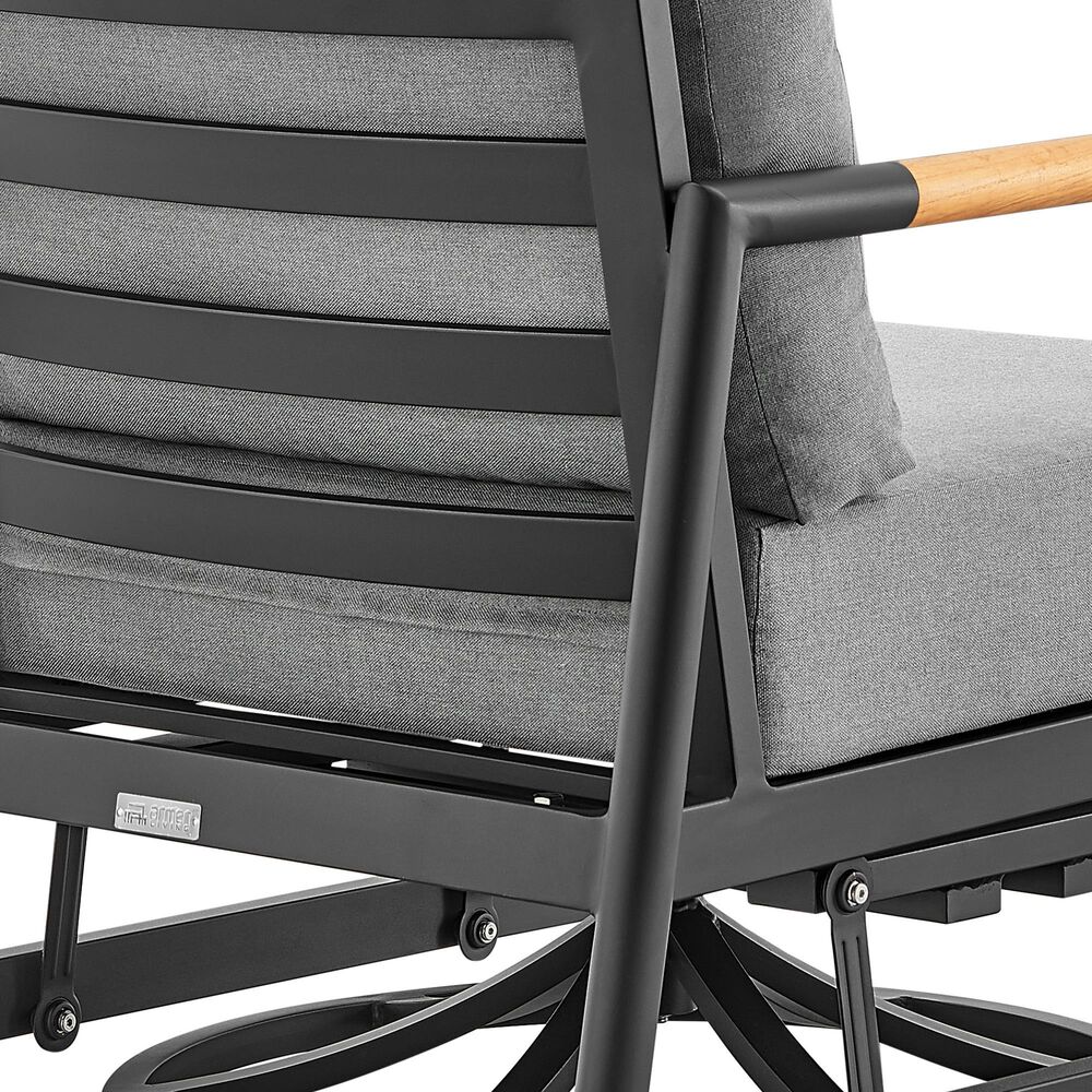 Hearth and Haven Crown Outdoor Patio Swivel Glider Lounge Chair in Gray, , large