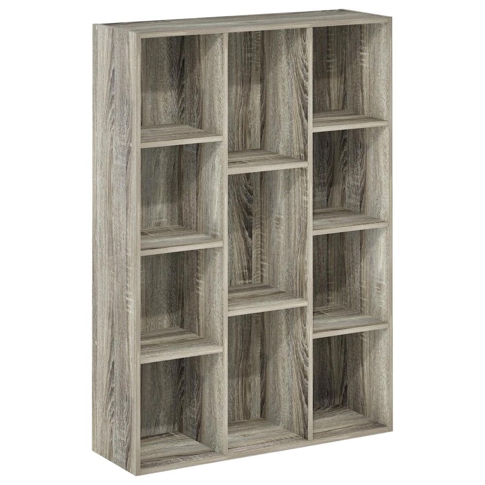 HOMLUX 11-Cube Reversible Open Shelf Bookshelf in French Oak, , large