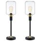 Lite Source Luken Table Lamp in Black and Antique Brass (Set of 2), , large