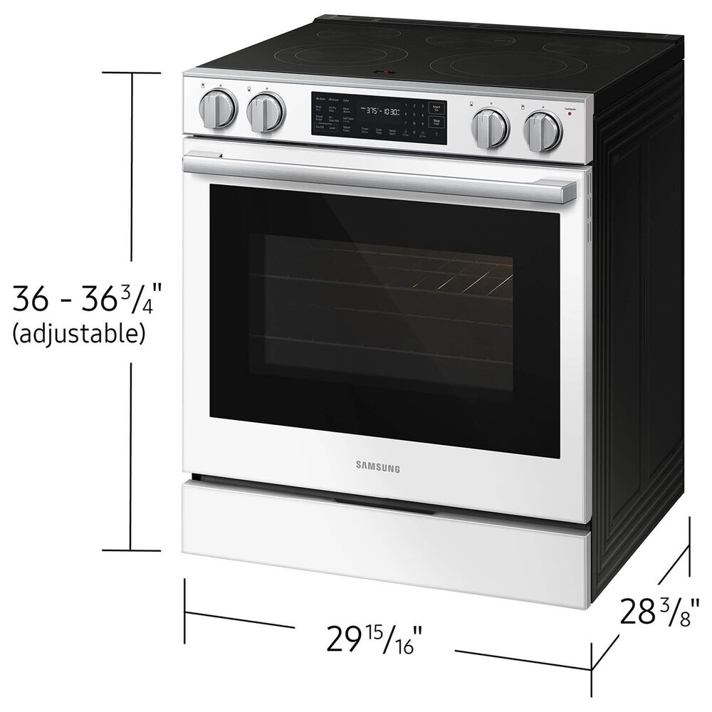 Samsung Bespoke 6.3 Cu. Ft. Smart Slide-In Electric Range with True Convection in White Glass, , large
