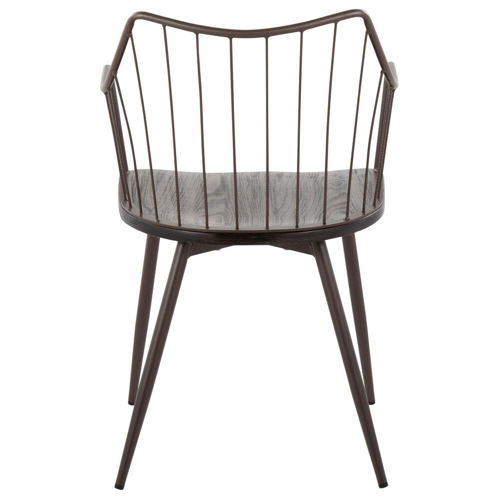 Lumisource Winston Arm Chair in Brown and Dark Walnut, , large