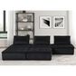 HOMLUX Anna D 5-Piece Stationary Sectional Sofa in Black Velvet, , large