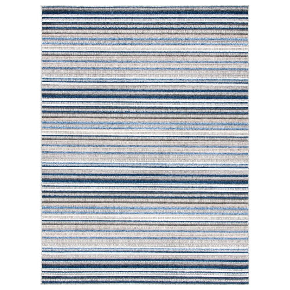 Safavieh Cabana CBN323F 3" x 5" Grey and Blue Indoor/Outdoor Area Performance Rug, , large