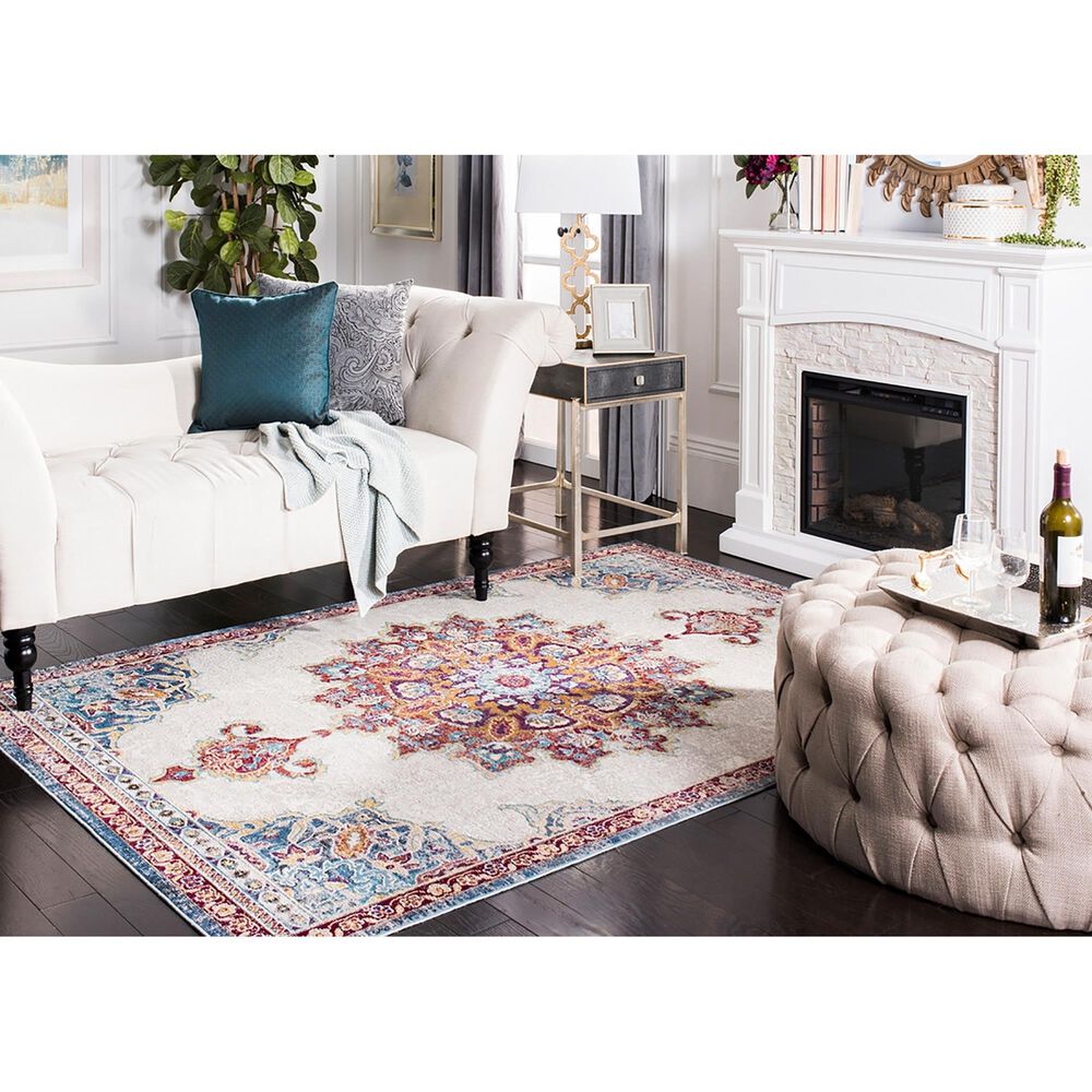 Safavieh Aria Oriental 9&#39; x 12&#39; Ivory and Navy Area Rug, , large