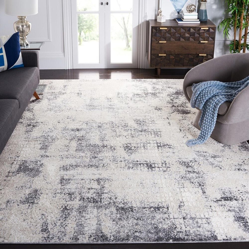 Safavieh Aston ASN704 9&#39; x 12&#39; Ivory and Grey Area Rug, , large