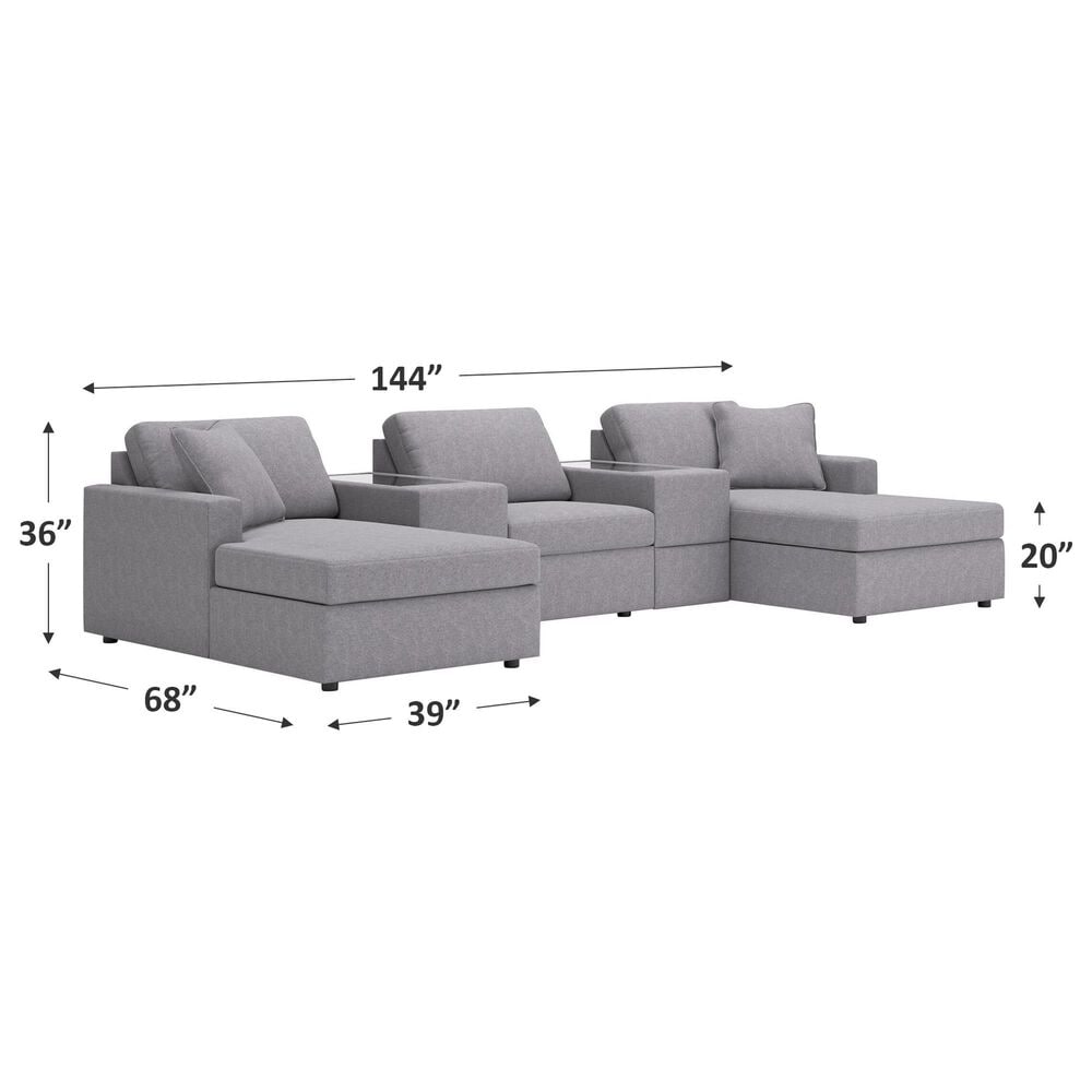 Ashley Modmax 5-Piece Sectional with Storage Consoles in Granite, , large
