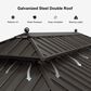 HOMLUX 13" x 15" Outdoor Hardtop Gazebo with Galvanized Steel in Brown, , large