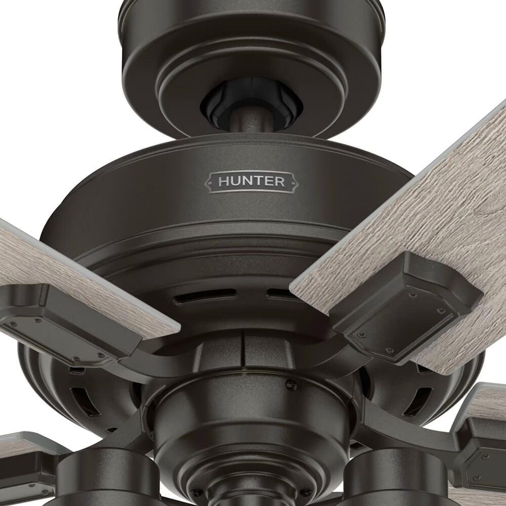 Hunter Hartland 52&quot; Clear Seeded Ceiling Fan with LED Lights in Noble Bronze, , large