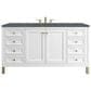 James Martin Vanities Chicago 60" Single Bathroom Vanity in Glossy White with 3 cm Parisien Bleu Quartz Top and Rectangular Sink, , large