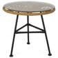 Hearth and Haven Orlando Round Patio Side Table in Light Brown and Polished Black, , large