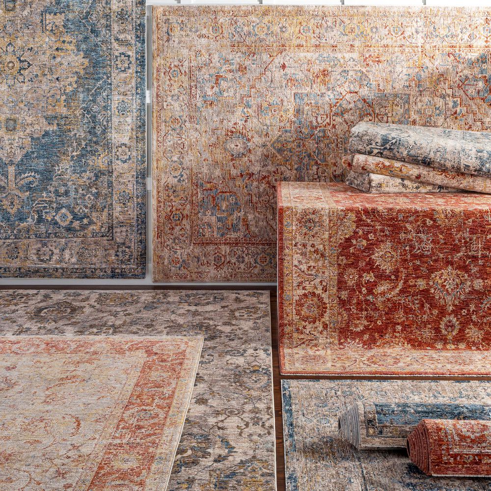 Surya Mirabel  10&#39; x 14&#39; Teal, Aqua, Mustard, Olive, Taupe, Gray and Beige Area Rug, , large