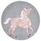 Safavieh Carousel Animals 6"7" Round Grey and Pink Kids  Area Rug, , large