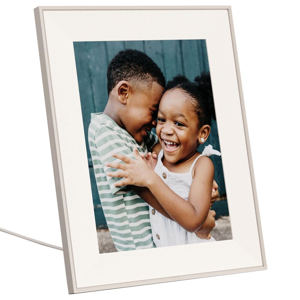 Aura Aspen 12" Digital Wi-Fi Photo Frame with Paper Mat in Sandstone, , large