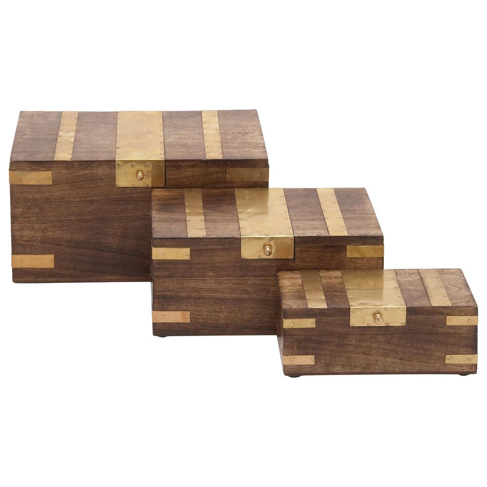 Maple and Jade Assorted Boxes in Brown (Set of 3), , large