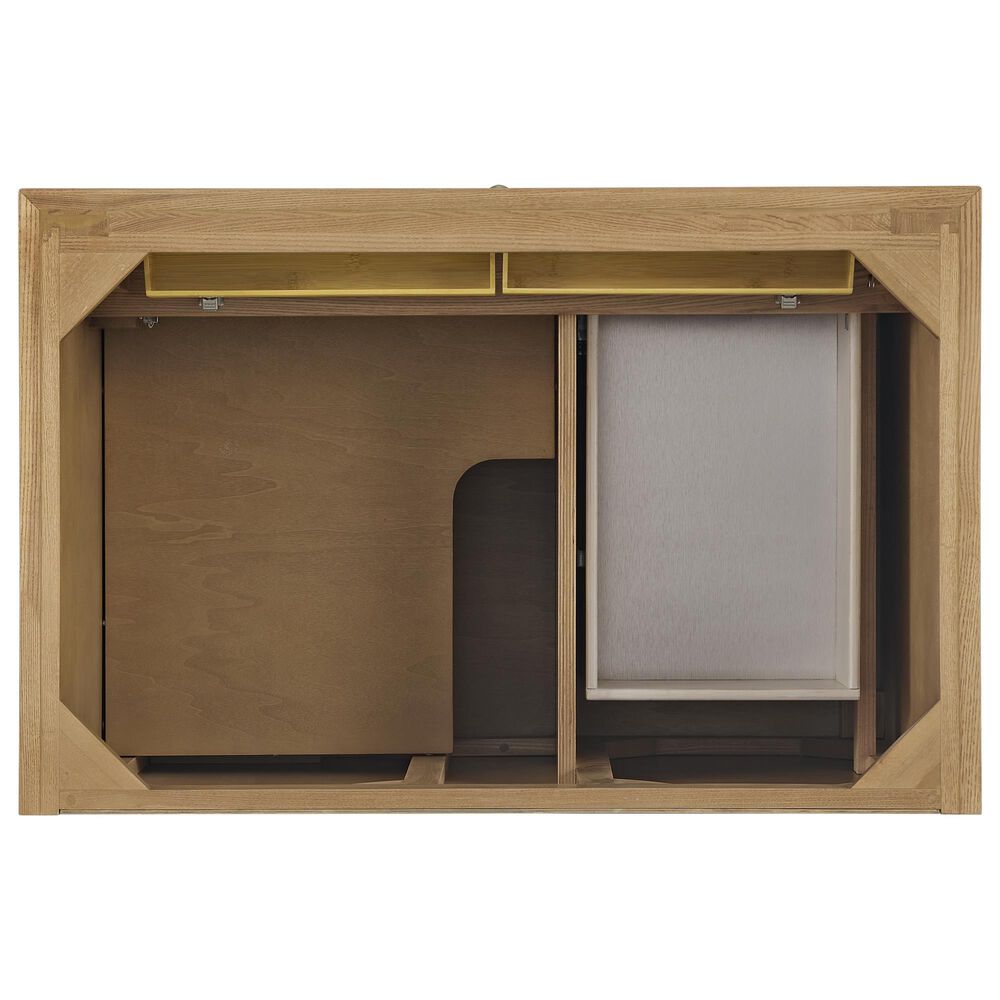 James Martin Vanities Lorelai 36" Single Vanity in Light Natural Oak with 3 cm White Zeus Quartz Top, , large