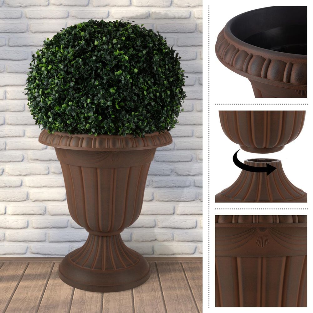 Timberlake Large Front Door Urn in Brown (Set of 2), , large