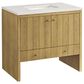 James Martin Vanities Hudson 36" Single Bathroom Vanity in Light Natural Oak with 3 cm Lime Delight Quartz Top and Rectangular Sink, , large
