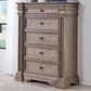 Millenium Blairhurst 5-Drawer Chest in Light Grayish Brown, , large