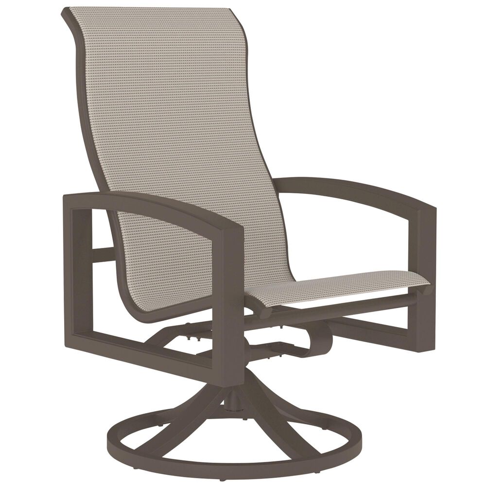 Tropitone Lakeside Sling High Back Swivel Rocker in Beige Grey, , large
