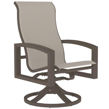 Tropitone Lakeside Sling High Back Swivel Rocker in Beige Grey, , large