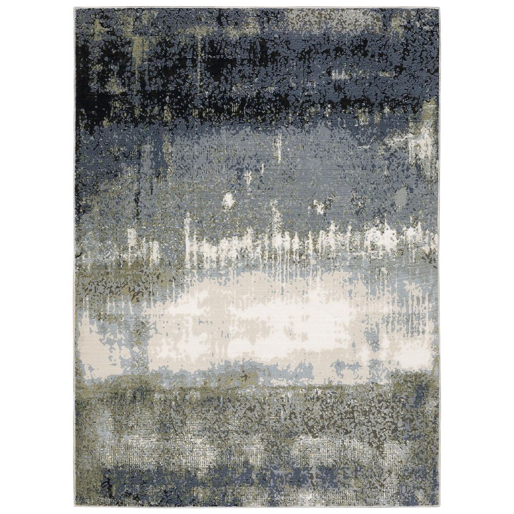 Oriental Weavers Caravan Brush Up 7"10" x 10"10" Blue and Green Area Rug, , large