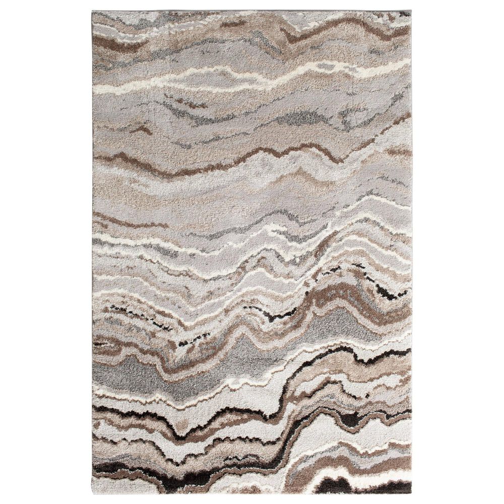 Central Oriental Structures Torrent Lime Springs 5" x 7"6" Grey and Brown Area Rug, , large