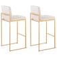 Lumisource Fuji High Back Barstool with Beige Fabric in Gold (Set of 2), , large