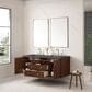 James Martin Vanities Amberly 60" Double Bathroom Vanity in Mid-Century Walnut with 3 cm Parisien Bleu Quartz Top and Rectangular Sinks, , large