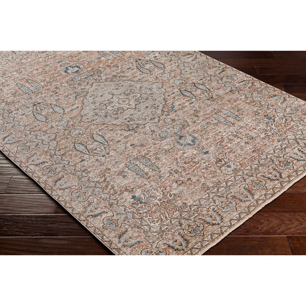 Surya Carlisle Oriental 5&#39;3&quot; x 7&#39;9&quot; Dusty Pink, Medium Brown, Cream, Pale Blue, Light Sage and Charcoal Area Rug, , large