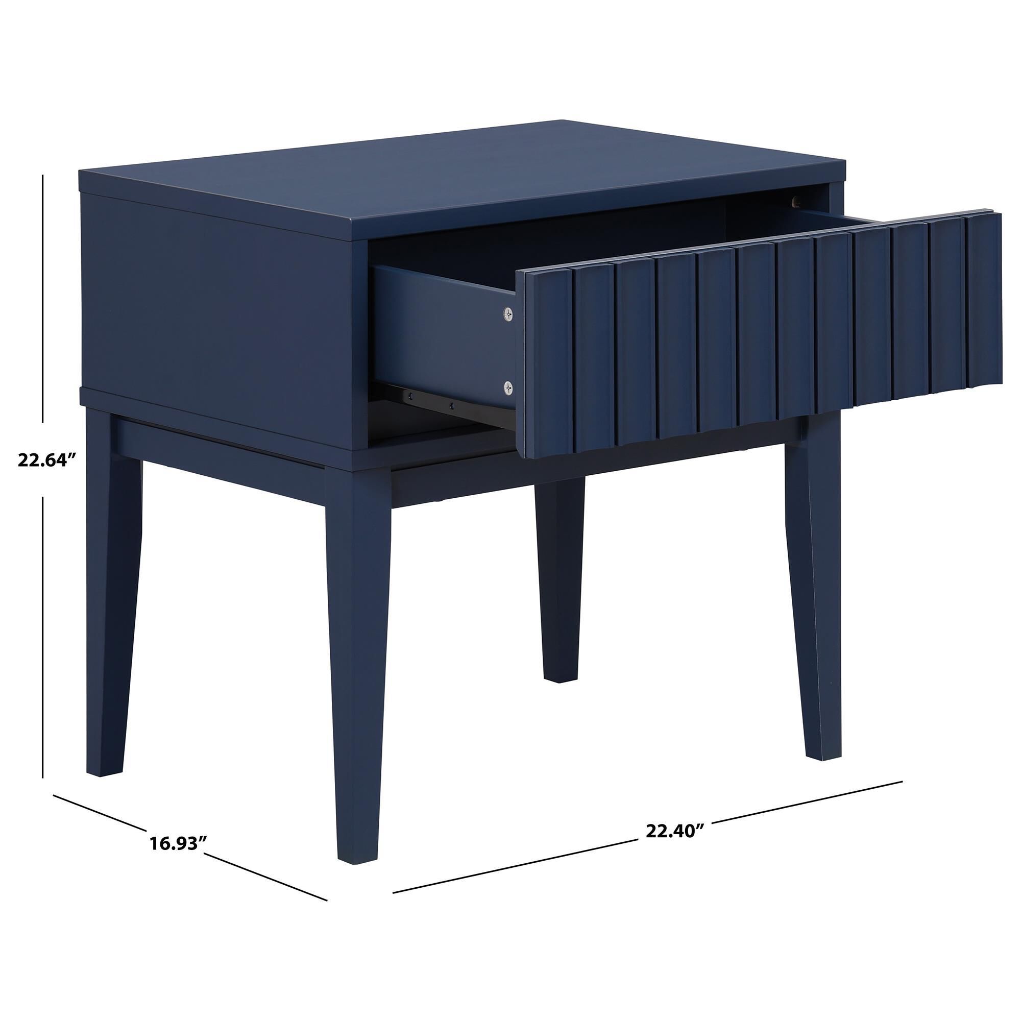Safavieh Fidia 1-Drawer Nightstand in Navy Blue
