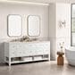 James Martin Vanities Breckenridge 72" Double Bathroom Vanity in Bright White with 3 cm Eternal Marfil Quartz Top and Rectangular Sinks, , large