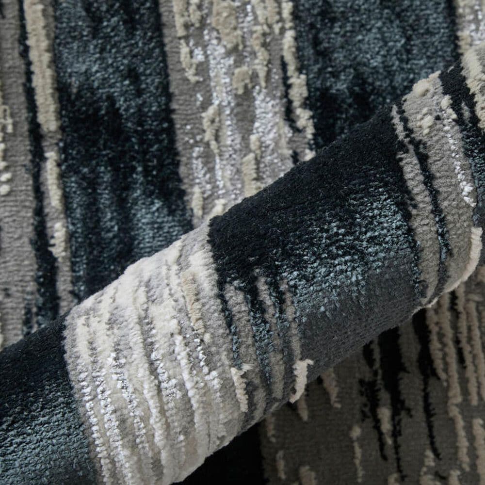 Feizy Micah Silver and Black 3&#39;11&quot; x 6&#39; Area Rug, , large