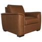 Flexsteel Henry Stationary Leather Chair and Ottoman Set in Caramel, , large