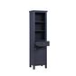 Aurafina Cunningham Free Standing Linen Closet in Harbor Blue, , large