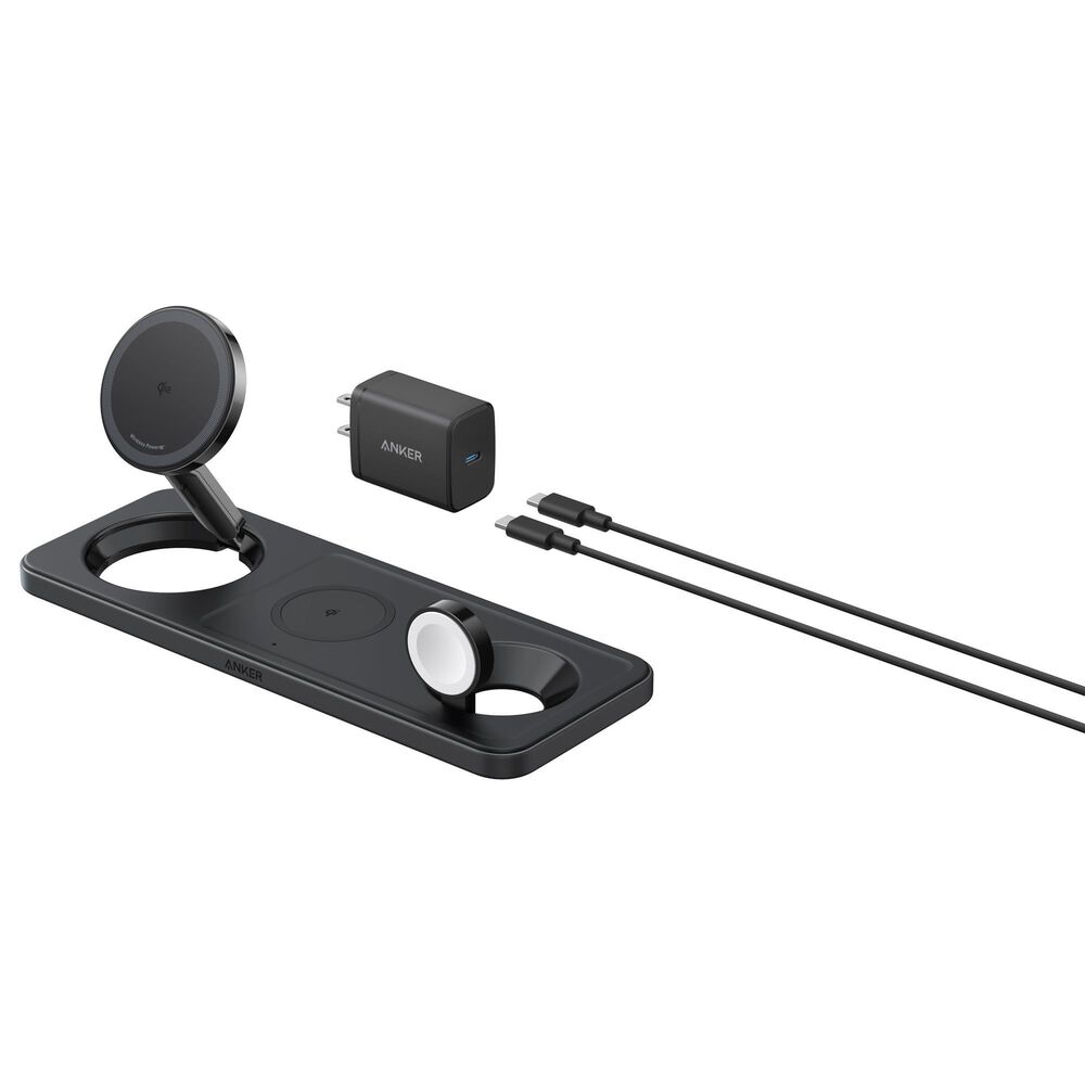 Anker MagGo Wireless Charging Station 3-in-1 Pad in Black, , large