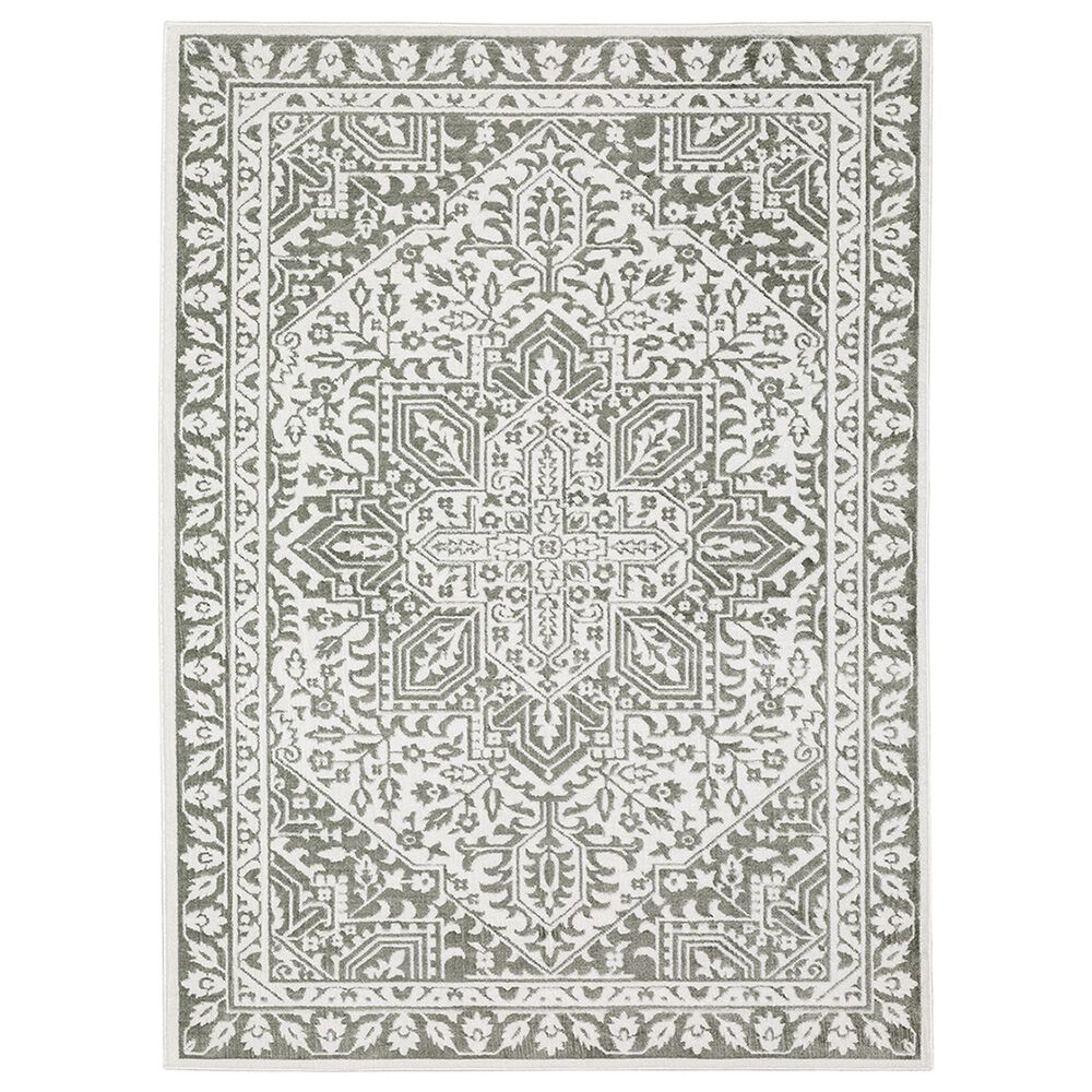 Oriental Weavers Montecito Medallion 9"10" x 12"10" Gray Area Rug, , large