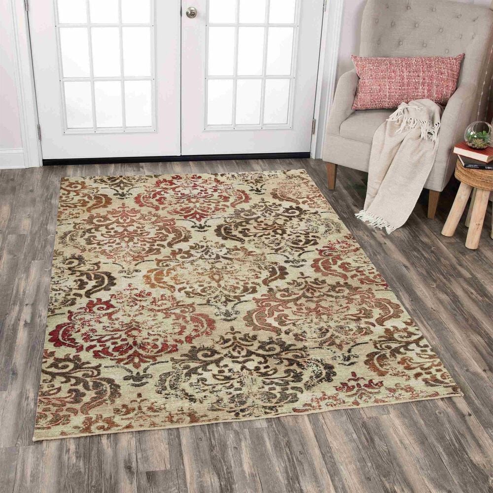 RIZZY Gossamer 3&quot; x 5&quot; Beige, Brown and Rust Area Rug, , large