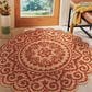 L&R Resources Synergy 54125RED 6" Round Tan and Raspberry Red Area Rug, , large