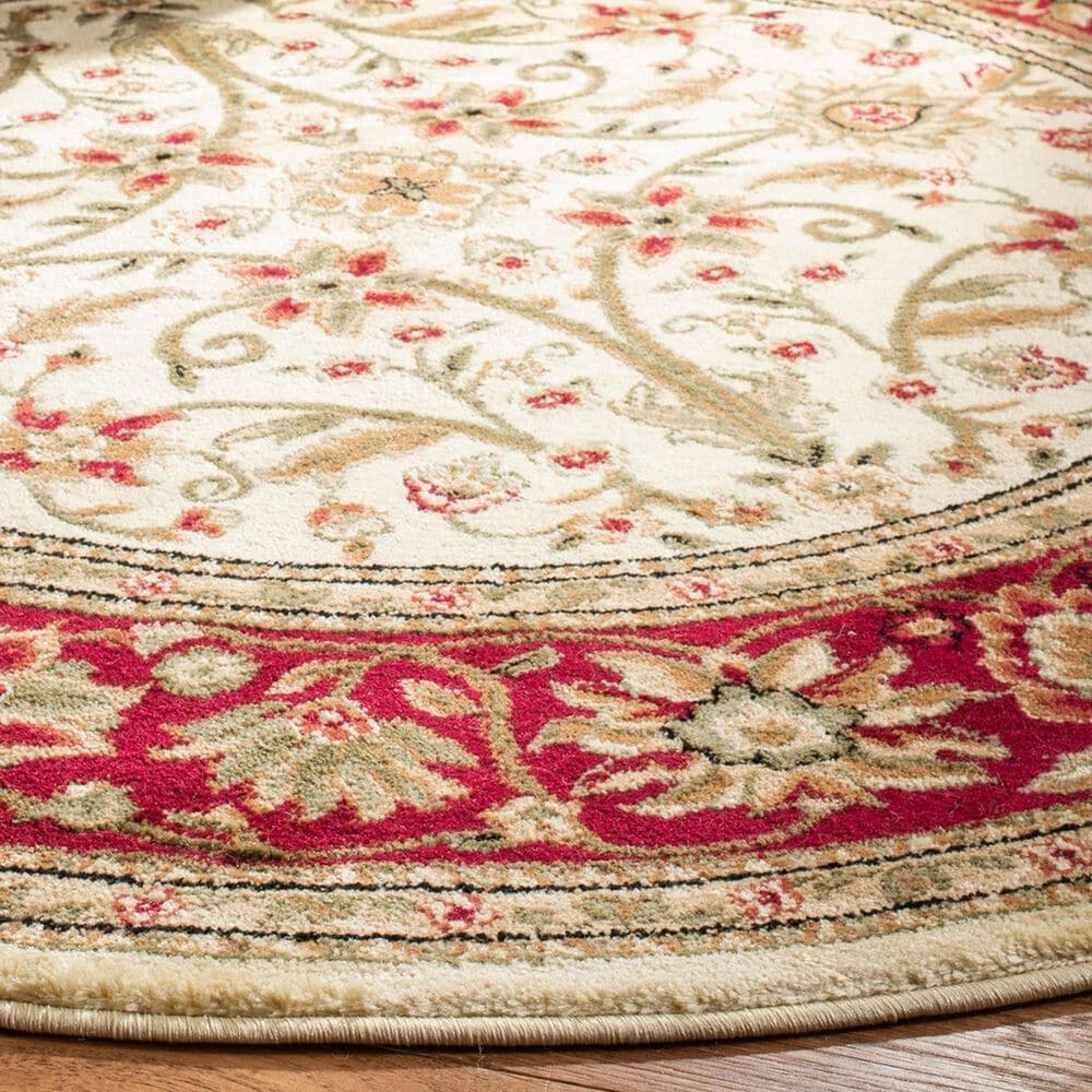 Safavieh Lyndhurst  6&#39; Round Ivory and Red Runner, , large