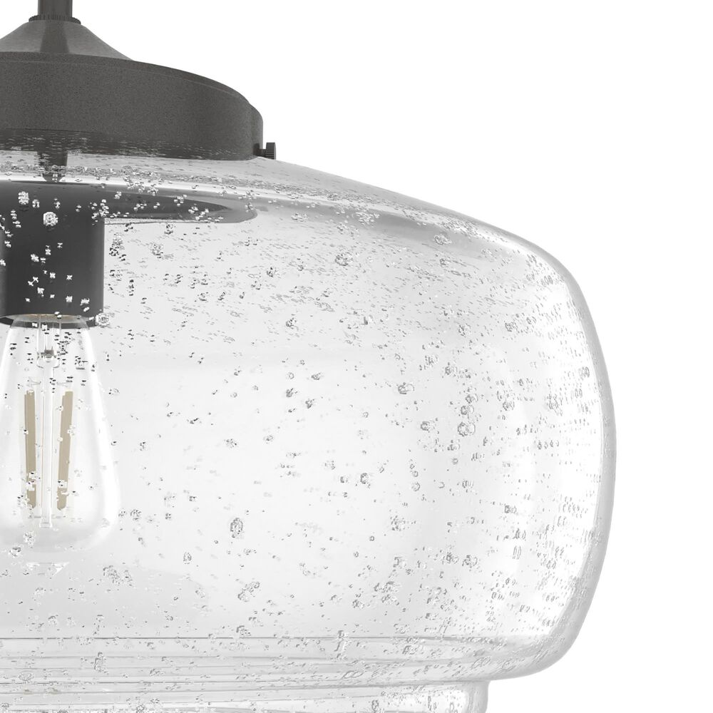 Hunter Saddle Creek 16&quot; 1-Light Pendant with Clear Seeded Shade in Noble Bronze, , large