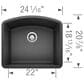 Blanco Diamond 24" Single Bowl Kitchen Sink in Anthracite, , large
