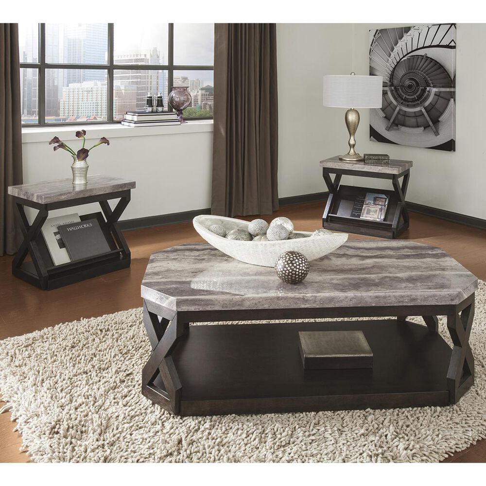 Ashley Radilyn 3-Piece Occasional Table Set in Grayish Brown, , large