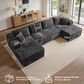HOMLUX 134.6" Sectional Sofa with High Density Foam in Gray, , large