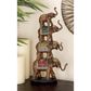 Maple and Jade 18" Elephant Decorative Sculpture in Brown, Gold, Green, Red and Blue, , large