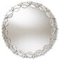 Baxton Studio Luiza Round Petal Leaf Accent Wall Mirror in Antique Silver, , large