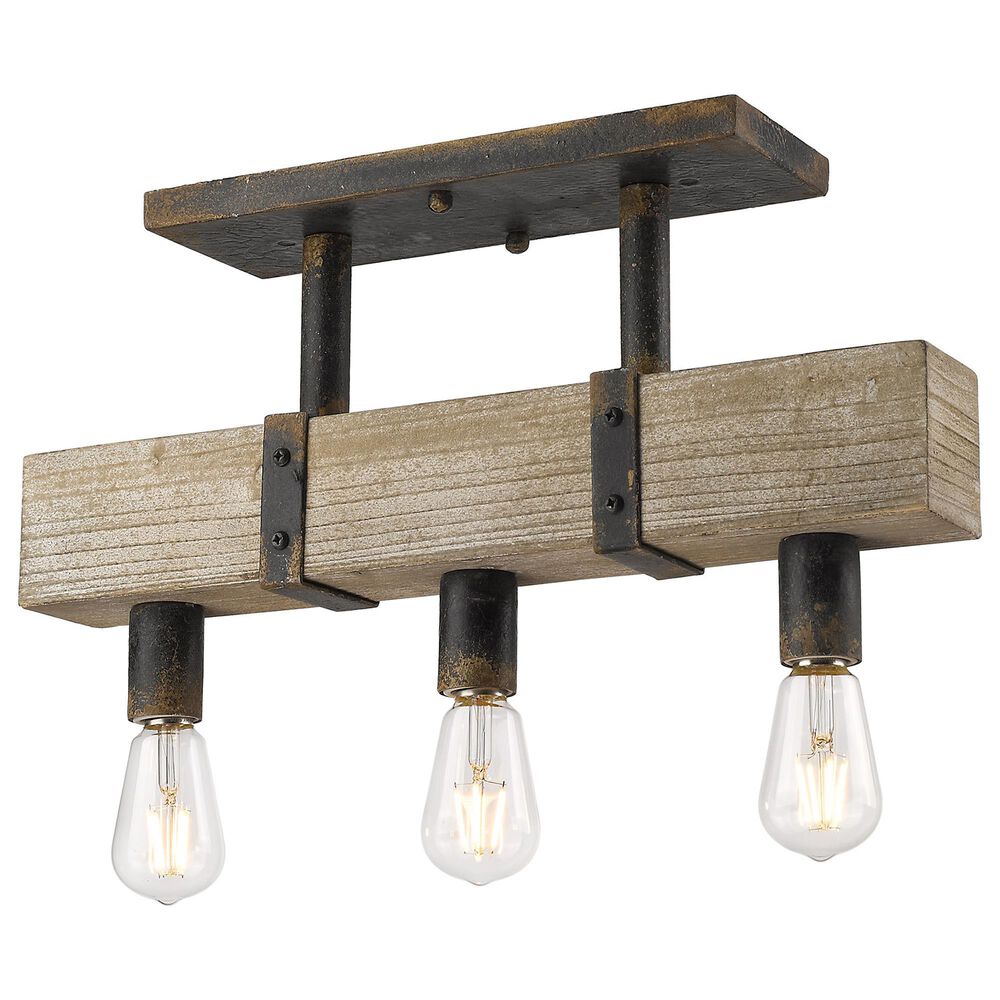 Golden Lighting Garrett Semi-Flush in Antique Black Iron, , large