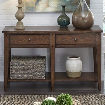 Belle Furnishings Lake House Sofa Table in Rustic Brown, , large