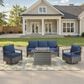 Sunwell Garden 4-Piece Patio Fire Pit Set in Navy, , large
