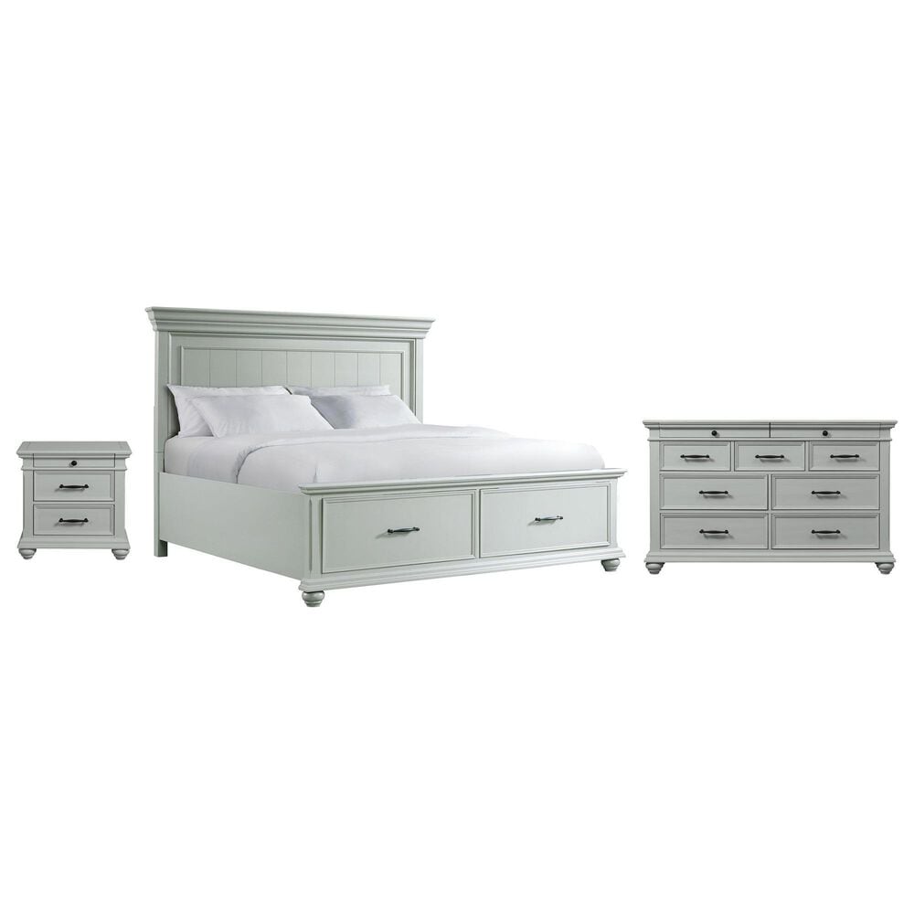 Mayberry Hill Slater King Storage Bed with Dresser and Nightstand in Gray, , large