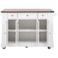 HOMLUX 53" Kitchen Island with Two Tempered Glass Cabinet Door in White, , large